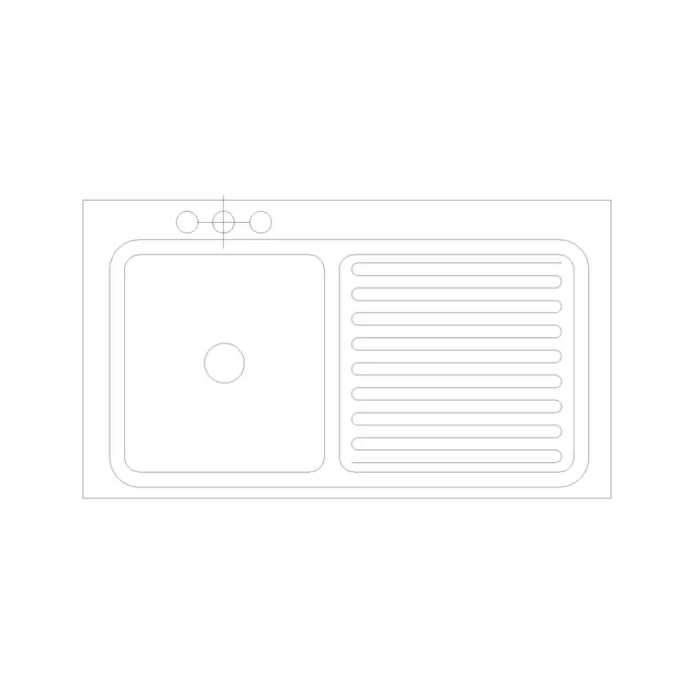 1 Counter Sink With Tray Type B DWG CAD block thumbnail — sinks & faucets drawing