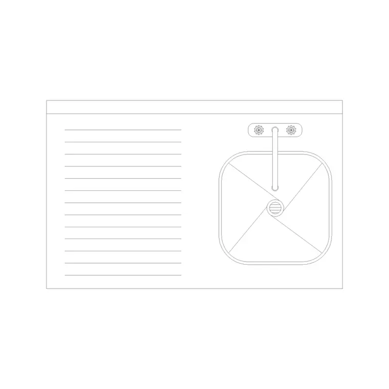 1 Counter Sink With Tray Type C DWG CAD block thumbnail — sinks & faucets drawing