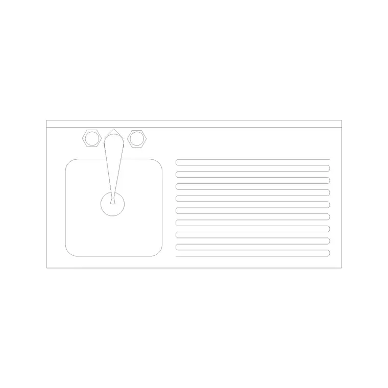 1 Counter Sink With Tray DWG CAD block thumbnail — sinks & faucets drawing