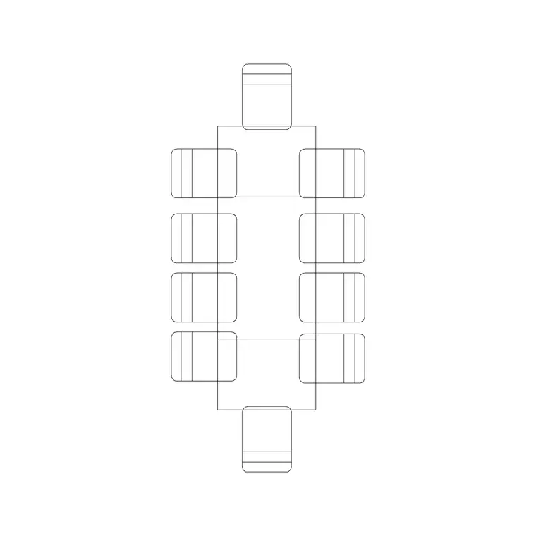 10P Rec Table DWG CAD block thumbnail — office drawing
