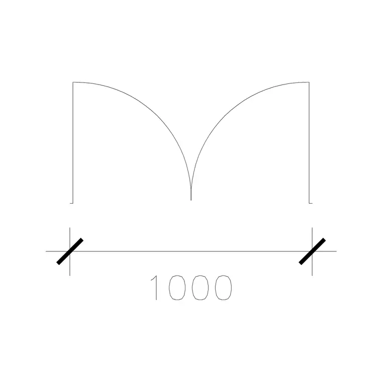 1000 Mm Sl Dd DWG CAD block thumbnail — doors drawing
