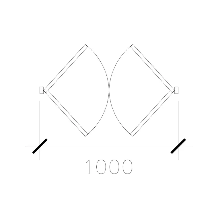 1000 Mm Wide Dd Double Acting DWG CAD block thumbnail — doors drawing