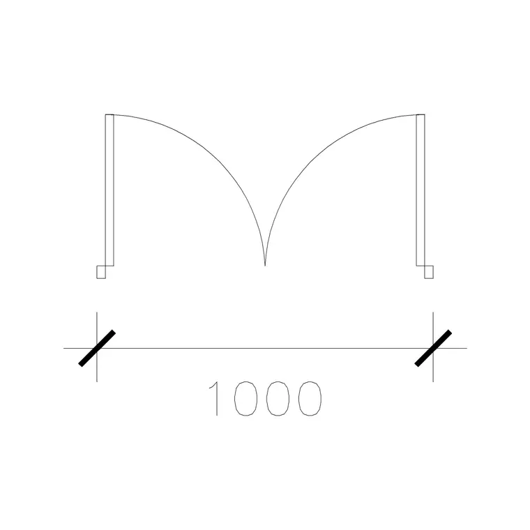 1000 Mm Wide Dd DWG CAD block thumbnail — doors drawing