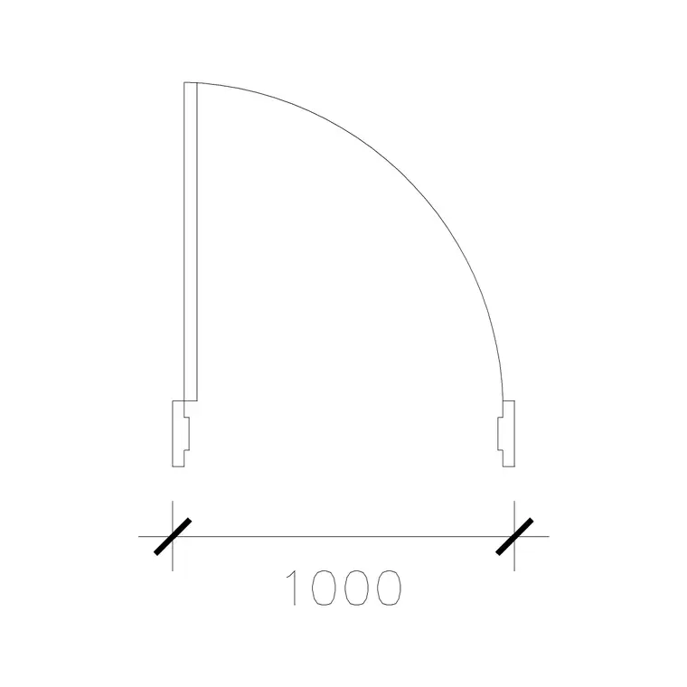 1000 Mm Wide Door DWG CAD block thumbnail — doors drawing