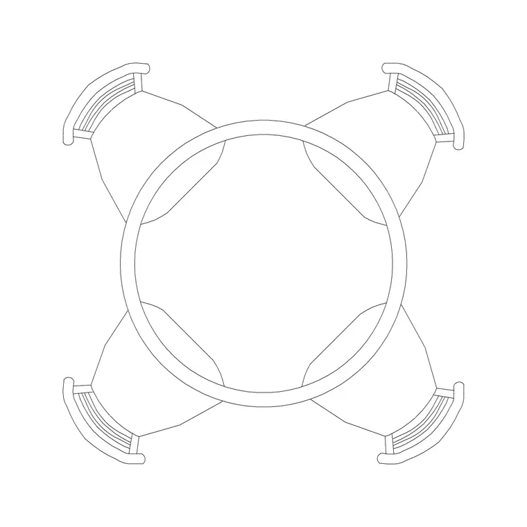 1000mm Dia Circular Table 4P DWG CAD block thumbnail — furniture drawing