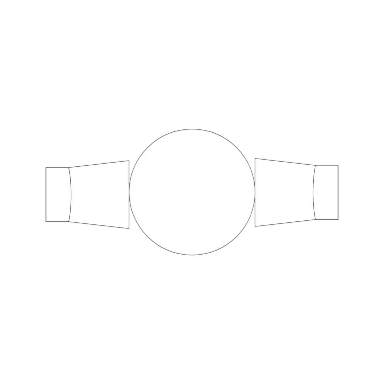 1000mm Dia Table 2P DWG CAD block thumbnail — furniture drawing
