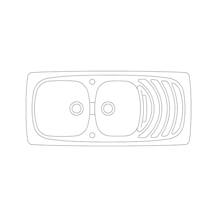 1000mm Sink Double Pv DWG CAD block thumbnail — sinks & faucets drawing