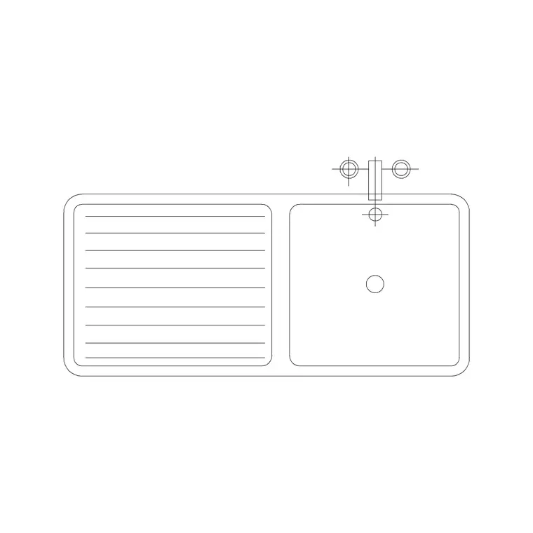 1000mm Sink Single Pv DWG CAD block thumbnail — sinks & faucets drawing