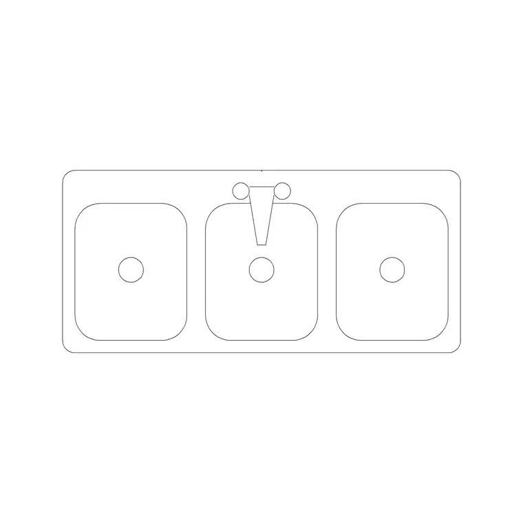 1000mm Sink Triple Pv DWG CAD block thumbnail — sinks & faucets drawing