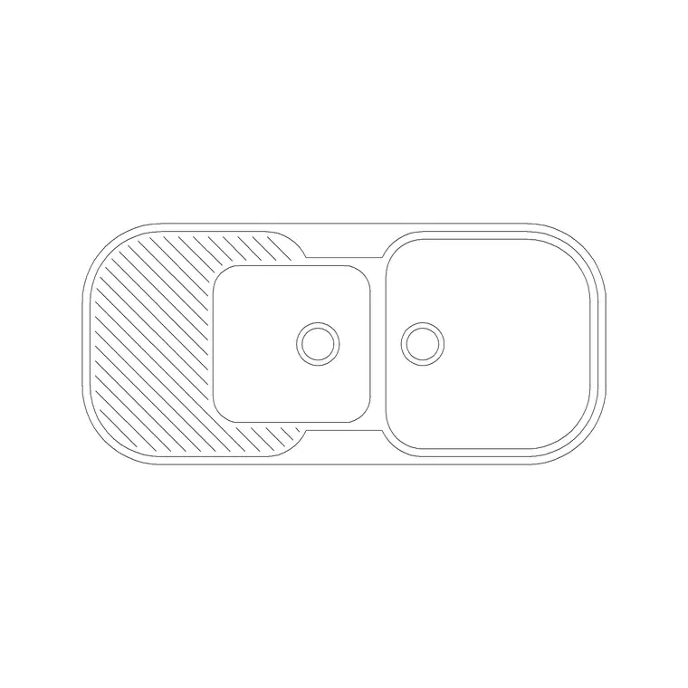 1020mm Sink Double Pv DWG CAD block thumbnail — sinks & faucets drawing