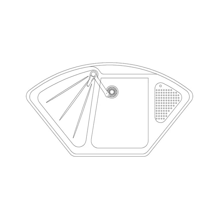 1020mm Sink Single Pv Curve DWG CAD block thumbnail — sinks & faucets drawing