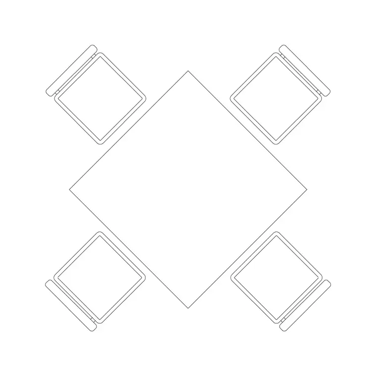 1050mm Table 4P DWG CAD block thumbnail — furniture drawing