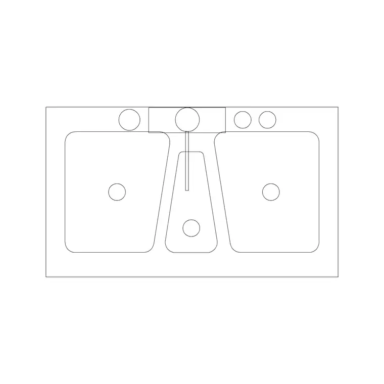 1100mm Sink Double Pv DWG CAD block thumbnail — sinks & faucets drawing