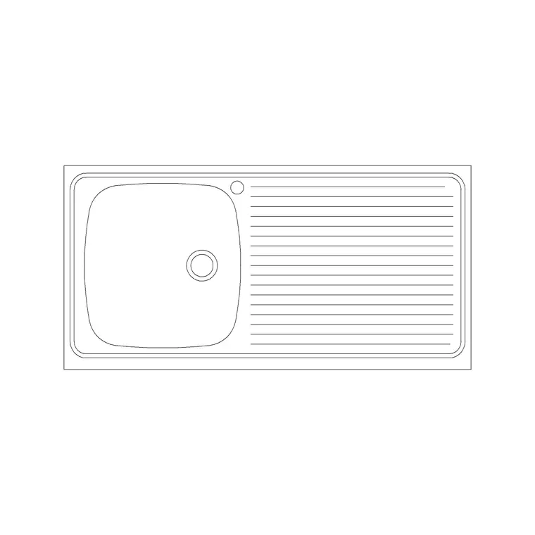 1100mm Sink Single Pv Type B DWG CAD block thumbnail — sinks & faucets drawing