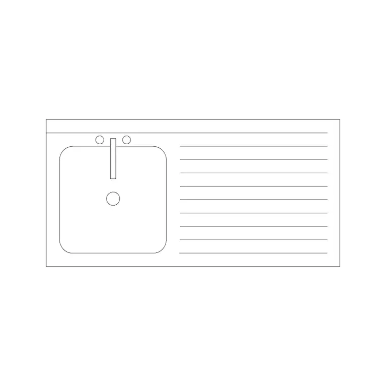 1100mm Sink Single Pv DWG CAD block thumbnail — sinks & faucets drawing