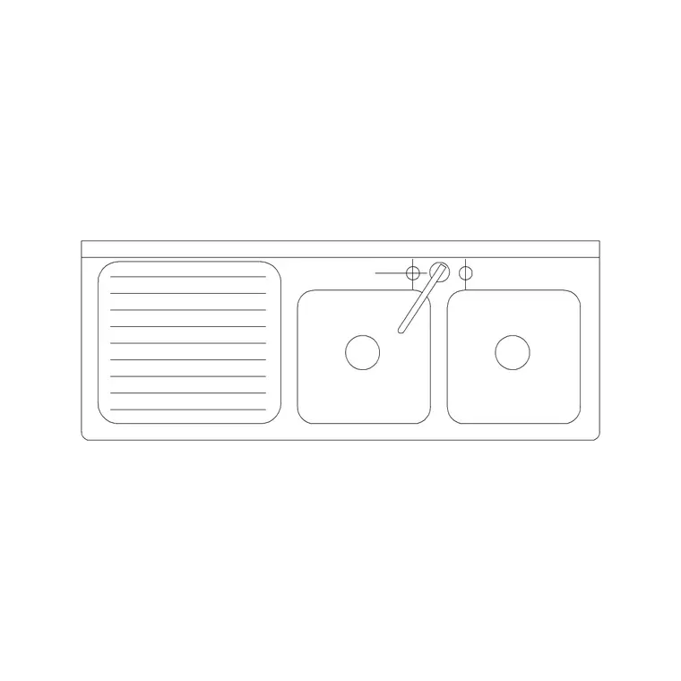 1170mm Sink Double Pv DWG CAD block thumbnail — sinks & faucets drawing