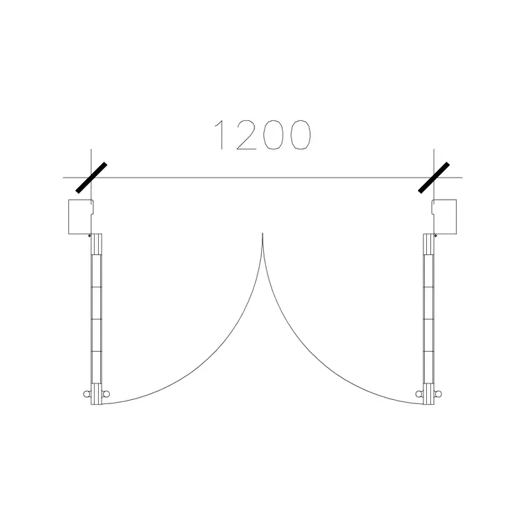 1200 Mm Wide Dd DWG CAD block thumbnail — doors drawing