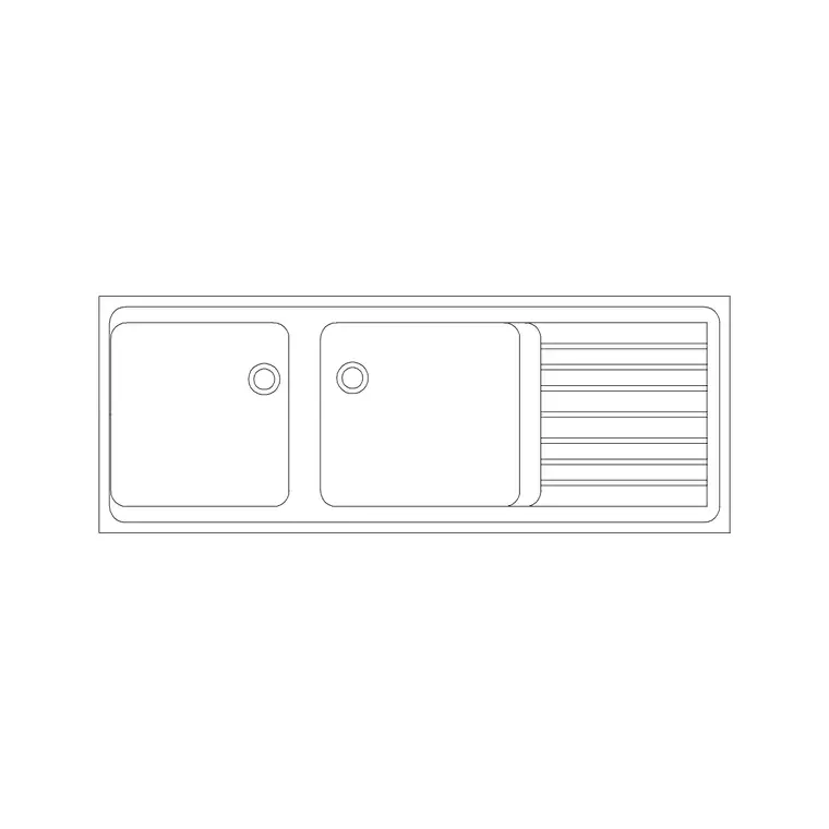 1200mm Sink Double Pv Type B DWG CAD block thumbnail — sinks & faucets drawing