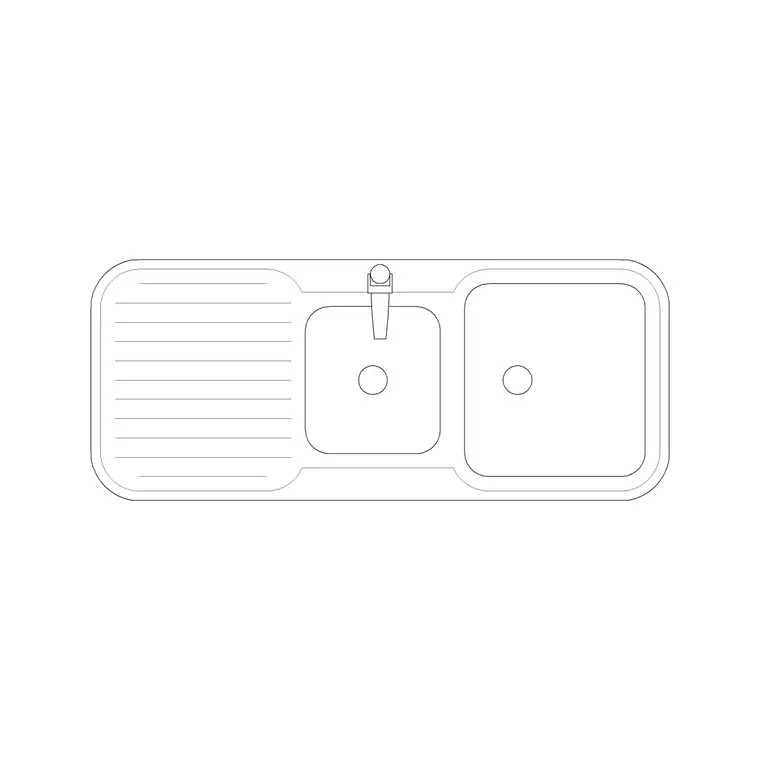 1200mm Sink Double Pv Type C DWG CAD block thumbnail — sinks & faucets drawing