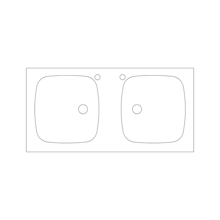 1200mm Sink Double Pv DWG CAD block thumbnail — sinks & faucets drawing