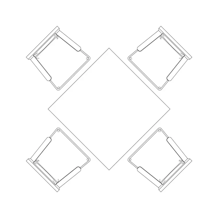 1200mm Table 4P Type A DWG CAD block thumbnail — furniture drawing