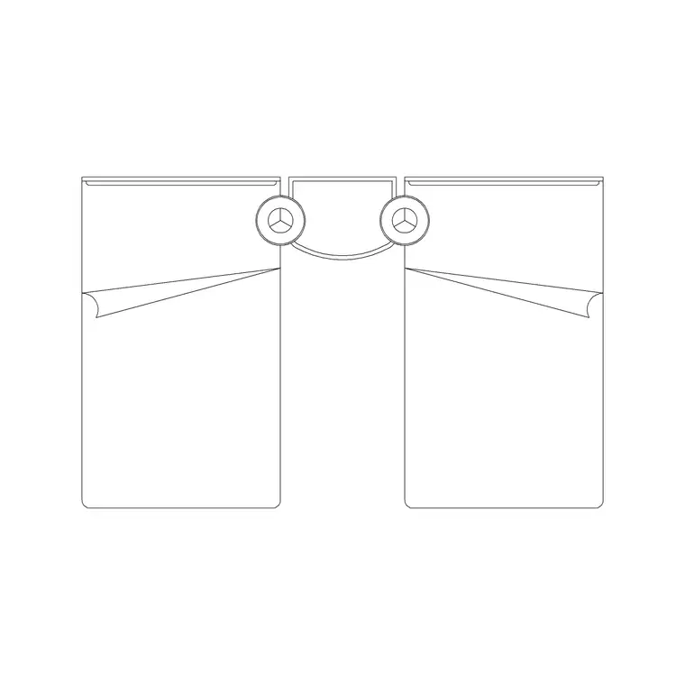 1200X2000 Single Bed 2P With Common Side Table DWG CAD block thumbnail — bedroom drawing