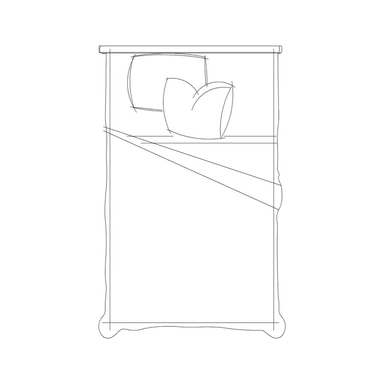 1200X2030 Single Bed 2 DWG CAD block thumbnail — bedroom drawing