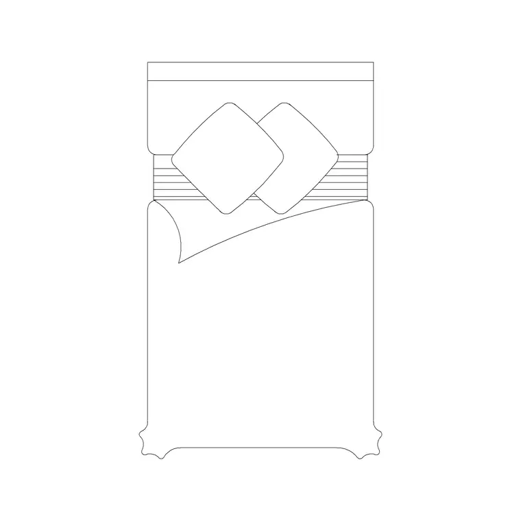 1220X2080 Single Bed DWG CAD block thumbnail — bedroom drawing