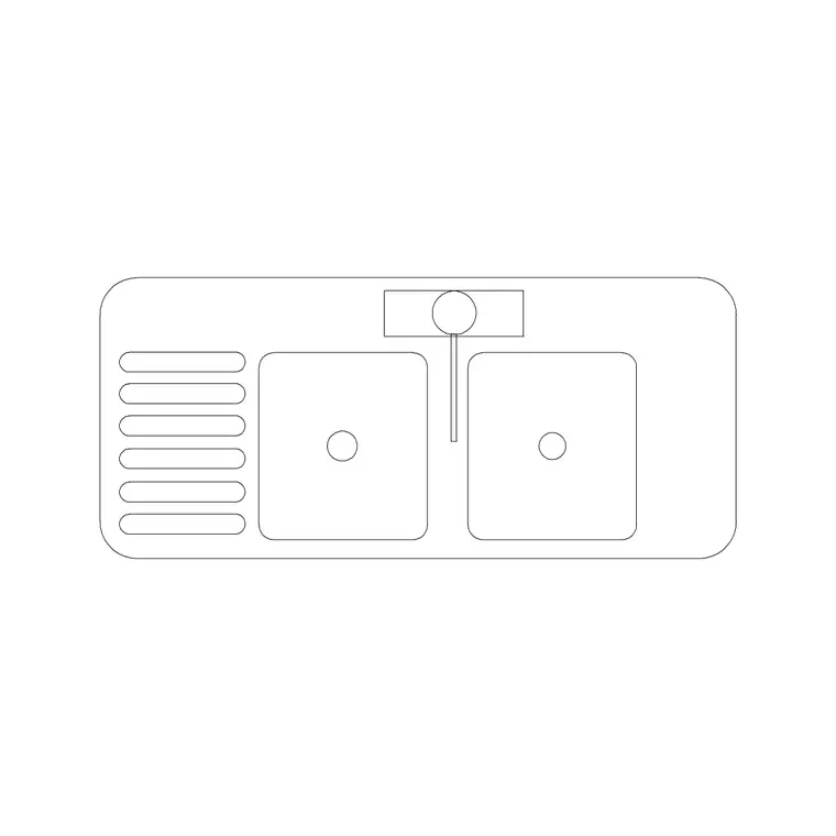 1300mm Sink Double Pv DWG CAD block thumbnail — sinks & faucets drawing