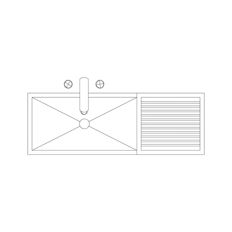 1300mm Sink Single Pv DWG CAD block thumbnail — sinks & faucets drawing