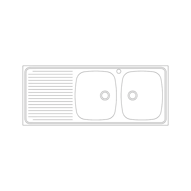 1350mm Sink Double Pv DWG CAD block thumbnail — sinks & faucets drawing