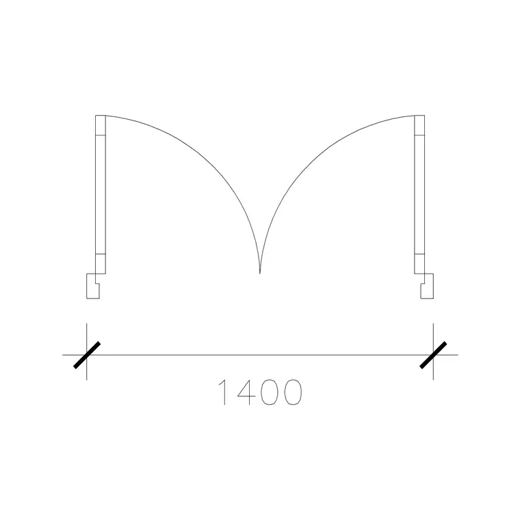 1400 Mm Dd Laminated Door DWG CAD block thumbnail — doors drawing