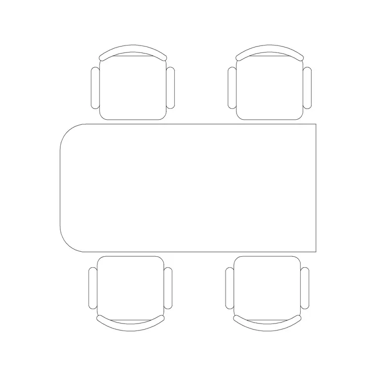 1500mm Table 4P Type A DWG CAD block thumbnail — furniture drawing
