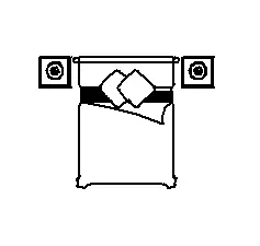 1520X2030 Doubl Bed With 2 Side Tables DWG CAD block thumbnail — bedroom drawing