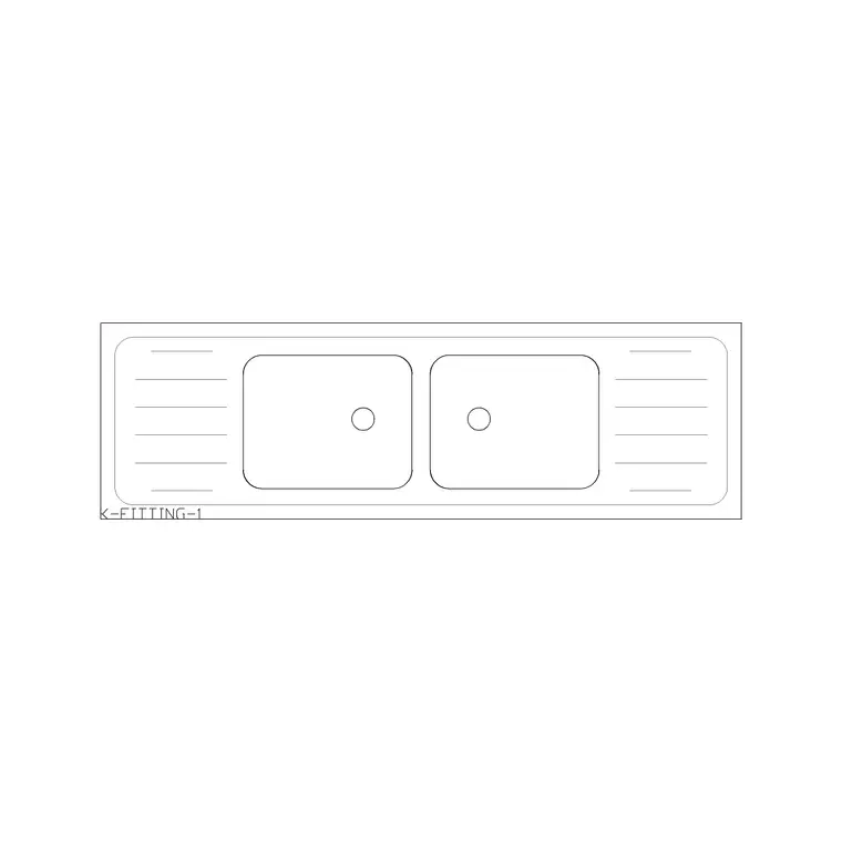 1540mm Sink Double Pv DWG CAD block thumbnail — sinks & faucets drawing