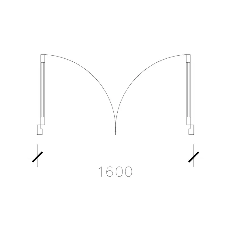 1600 Mm Dd Laminated Door Type 1 DWG CAD block thumbnail — doors drawing