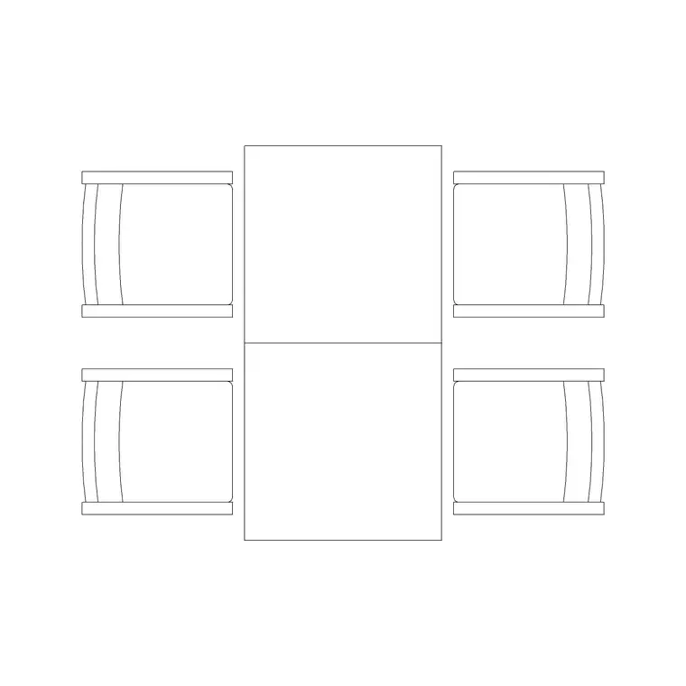 1600mm Table 4P DWG CAD block thumbnail — furniture drawing