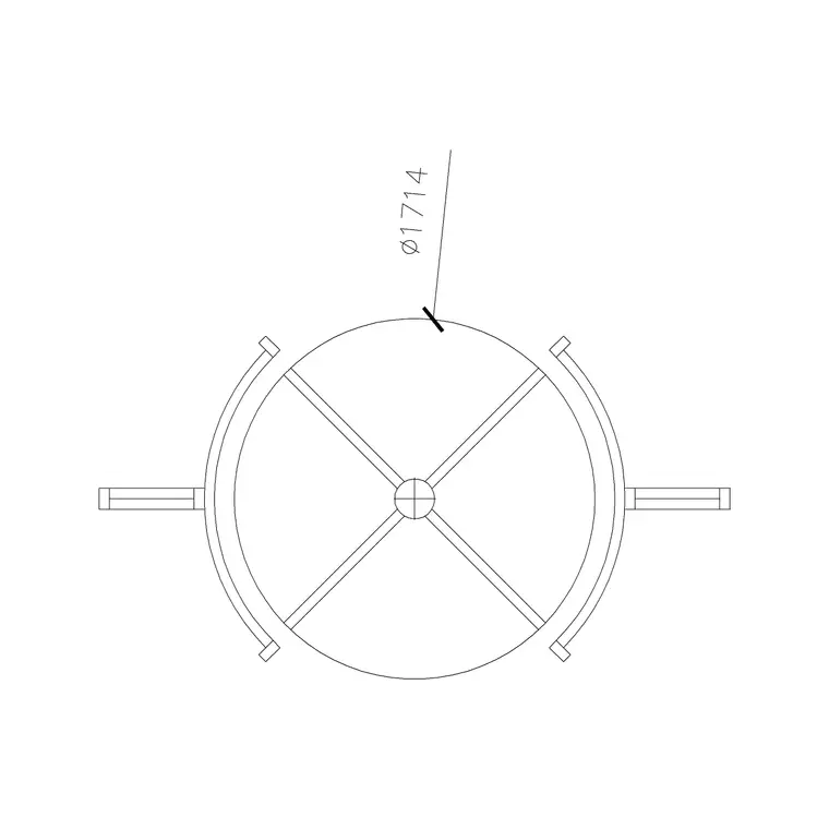 1700 Dia Swing Door With Side Rail DWG CAD block thumbnail — doors drawing