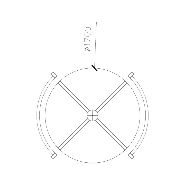 1700 Dia Swing Door DWG CAD block thumbnail — doors drawing