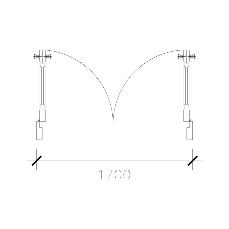 1700 Mm Dd Laminated Door DWG CAD block thumbnail — doors drawing