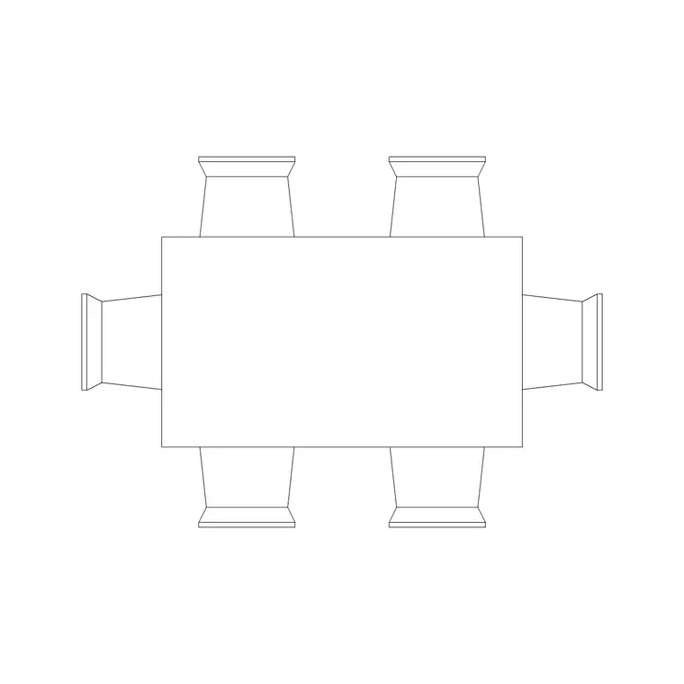 1770mm Table 6P DWG CAD block thumbnail — furniture drawing