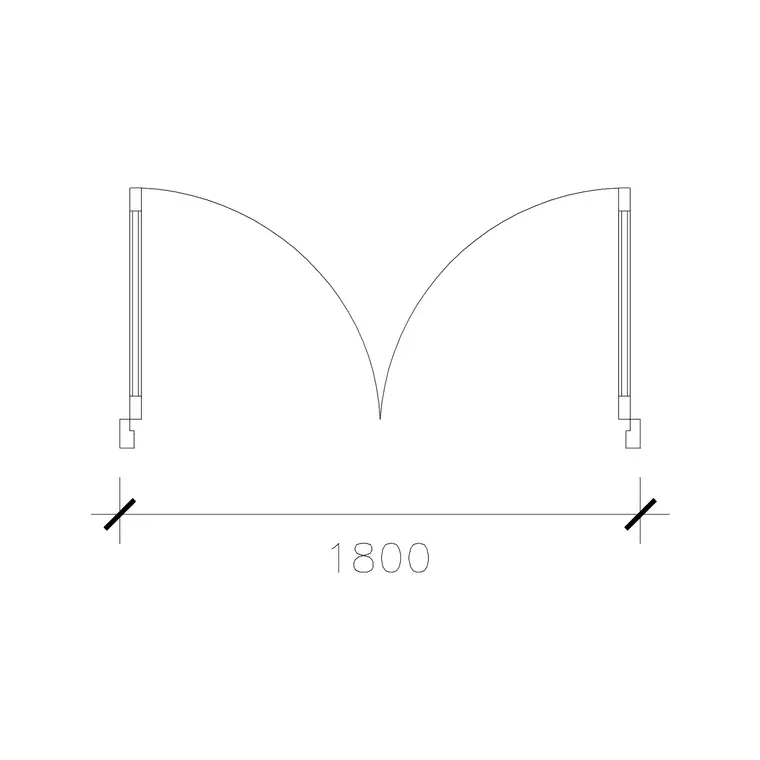1800 Mm Dd Laminated Door DWG CAD block thumbnail — doors drawing