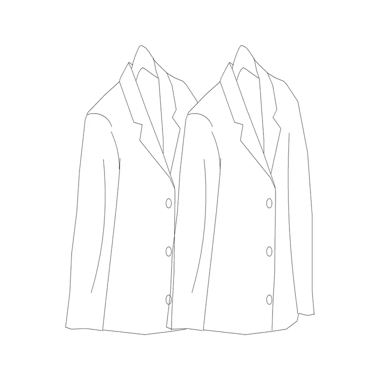 2 American Suit DWG CAD block thumbnail — accessories drawing