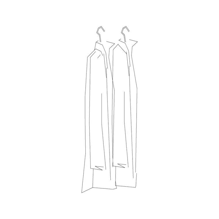 2 Coat Hanged Side DWG CAD block thumbnail — accessories drawing