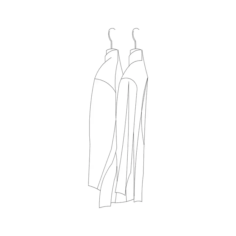 2 Coat Hanged DWG CAD block thumbnail — accessories drawing