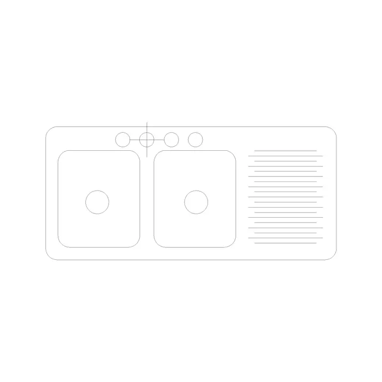 2 Counter Sink With Tray Type C DWG CAD block thumbnail — sinks & faucets drawing