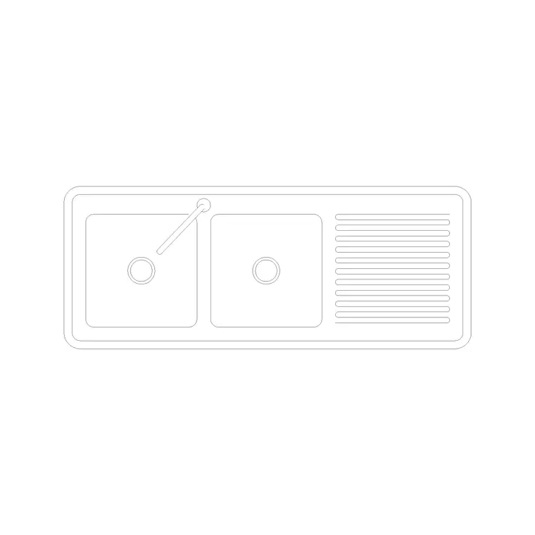 2 Counter Sink With Tray DWG CAD block thumbnail — sinks & faucets drawing