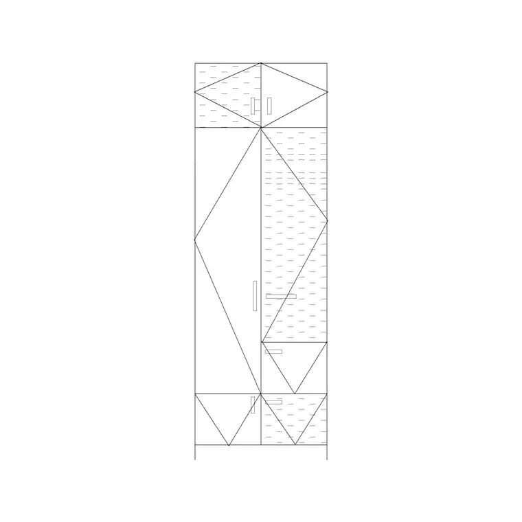 2 Door 900x2700 DWG CAD block thumbnail — furniture drawing