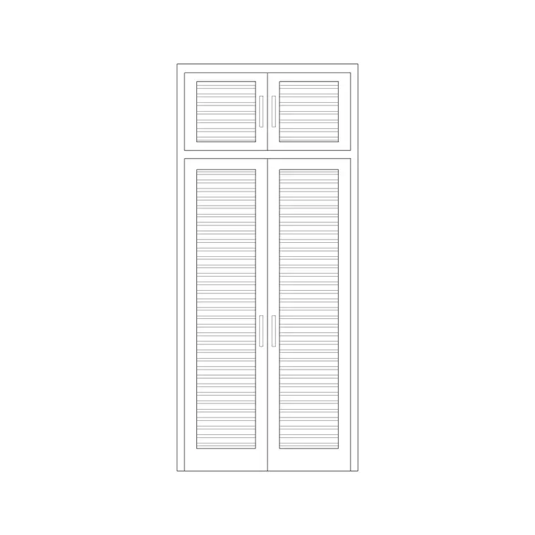 2 Door With Louvered Shutter 1200x2700 DWG CAD block thumbnail — furniture drawing