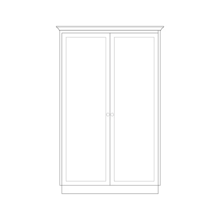 2 Door With Wooden Panel 1200x1200 DWG CAD block thumbnail — furniture drawing